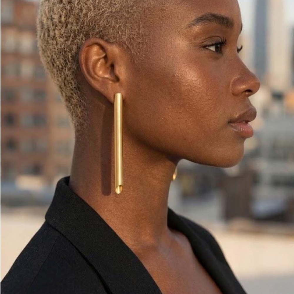 Minimalist Gold Drop Bar Earrings - Women Jewelry